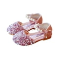 thumbnail image 3 of TOWED22 Girls Wedding Party Dress Shoes, Girls Dress Shoes Wedding Party Heel Mary Jane Princess Shoes Flats for Kid Toddler(Pink,13 Little Kids), 3 of 5
