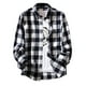 thumbnail image 2 of Blusa y camisa de manga larga con cuello vuelto para hombre, blusa informal a cuadros con cuello vuelto y botones, blusa de manga larga con botones, blusa de licra para hombre, 2 of 6