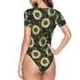 thumbnail image 4 of Naloa Sunflowers Women's Short-Sleeved Onesie, One-Piece Swimsuit for Parties, dates, clubs - Large, 4 of 9