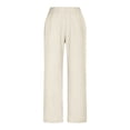 thumbnail image 4 of Kaemgyyd Women's Pants Cotton Linen High Waist Ankle Length Pants Lightweight Side Slit Straight Leg Beach Vaction Clothes, 4 of 7