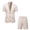 Khaki-JmDKZ, variant on JFOPQVSM Men's Suit Set 2 Piece Short Sleeve Jacket and Shorts Thin Lightweight Leisure Suit Loose Short Trousers Elastic Waist Casual Summer Suit Streetwear