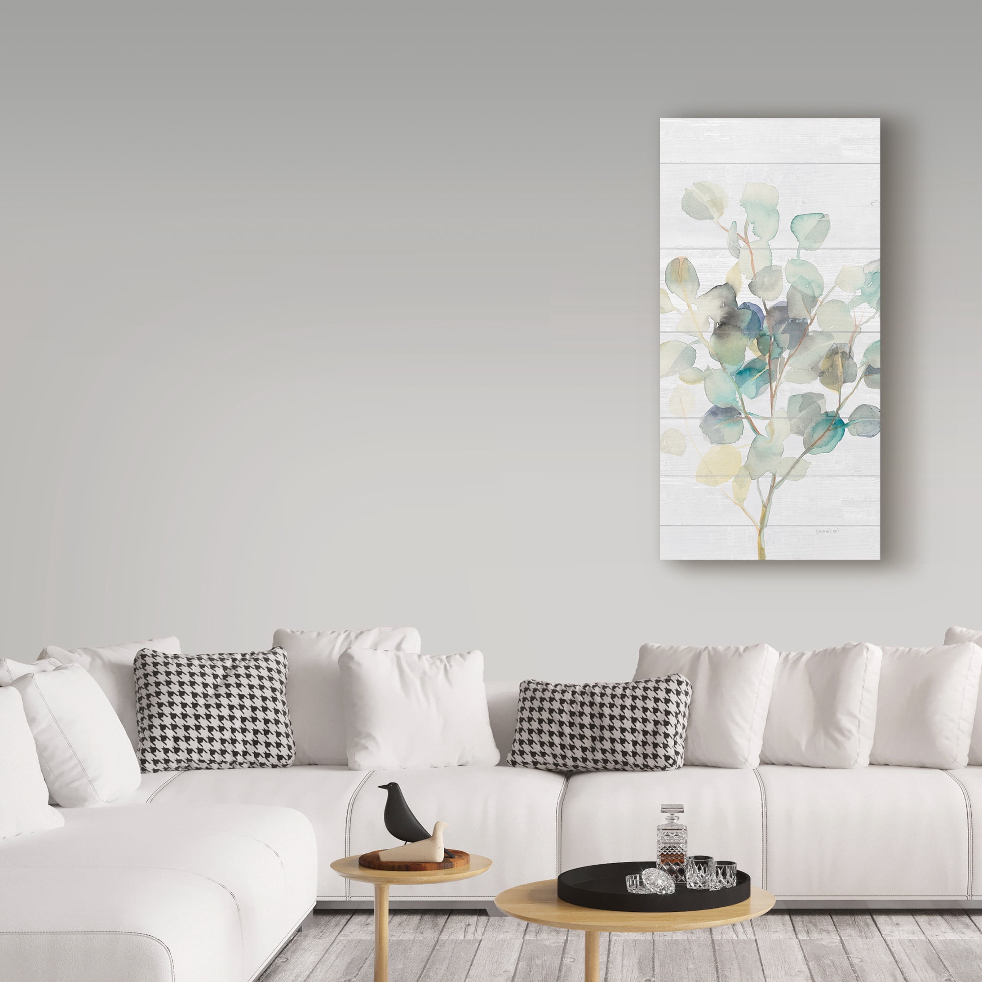 Trademark Fine Art 'Eucalyptus III on Shiplap Crop' Canvas Art by Danhui Nai