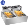 thumbnail image 2 of Winado 12.7QT Commercial Stainless Steel Deep Fryer Machine Double Two Tank Design Restaurant, 2 of 6