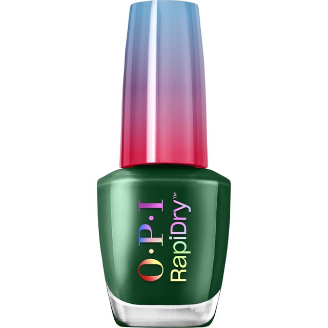 OPI RapiDry Fir Surely Fast | Esmalte de uñas de secado rápido verde bosque oscuro opaco Crèe | Vegano, resistente a las manchas, secado rápido | Tiempo de nieve para desperdiciar | Vacaciones 2025