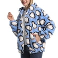 thumbnail image 4 of SWSMCLT Women's Long Sleeve Fuzzy Coat Hoodie Winter Pocket Sweatshirt Full Zip Top Hooded Fleece Fuzzy Cute Blue X-Large, 4 of 4