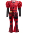 thumbnail image 4 of Hulaha Girls Red Punk Dress Kids Party Dress Costume with Wig, 4 of 4
