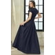 thumbnail image 4 of Vestido largo KOH KOH talla grande azul marino oscuro para mujer, 4 of 5