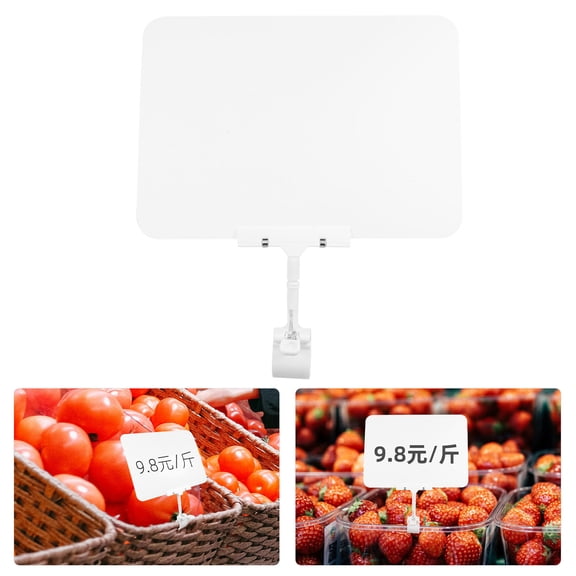 FESTFENDS Store Signs Price Sign with Clip White Plastic 1Pack 13.8X11.4X1.6In