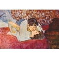 thumbnail image 2 of Toulouse-Lautrec, Henri de 32x23 White Modern Wood Framed Museum Art Print Titled - The Kiss, 2 of 4