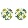 thumbnail image 4 of Round Ceramic Car Coasters 2 Pack Absorptive Clean Cork Bottom For Anti-Slip Use On Most Cars Lime Houndstooth Hand-Drawn Sketch_2, 4 of 8