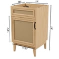 thumbnail image 5 of JONATHAN Y Javer 20 in. W x 18 in. D x 33 in. H, Rattan 2-Shelf, Bath Vanity Cabinet ONLY, Oak, VAN1008A, 5 of 7