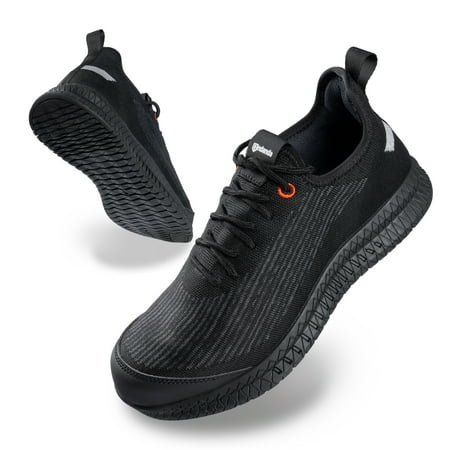 

ANDANDA Safety Trainers Safety Shoes Men Women Slip on Safety Shoes with Steel Toe Cap Lightweight Waterproof Non Slip Breathable，Anti-Static & Puncture-Proof