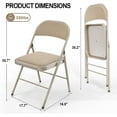 thumbnail image 6 of VINGLI Folding Chairs with Padded Seats, Metal Frame with Fabric Seat & Back, Capacity 350 lbs, Khaki, Set of 6, 6 of 9