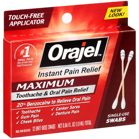 Orajel™ Maximum Toothache & Oral Relief Swabs 0.06 fl. oz. Carded (Best Thing For Toothache Pain)