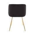 thumbnail image 5 of Fran Black Velvet Dining Chairs (Set of 2) - Gold Metal Legs, Contemporary Accent Chairs for Dining Room, 23" Wide, Indoor Use, 5 of 6