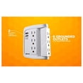 thumbnail image 4 of Woods 2-USB/6-Standard Outlet 2.4A/15A White Swivel Surge Tap 41424, 4 of 7