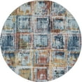 thumbnail image 3 of Bliss Rugs Vintage Contemporary Abstract Round Rug for Living Room, Dining Room | Navy, 5'3''Round, 3 of 5