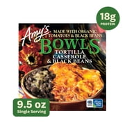 Amy's Frozen Meals, Gluten Free, Tortilla Casserole & Black Beans Bowl, Made with Cheddar Cheese, 9.5 oz.