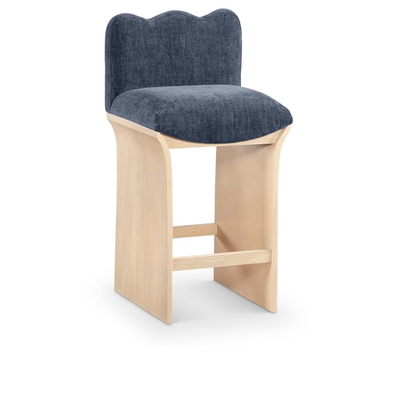 Meridina Furniture Shaw Navy Chenille Fabric Upholstered Counter Stool