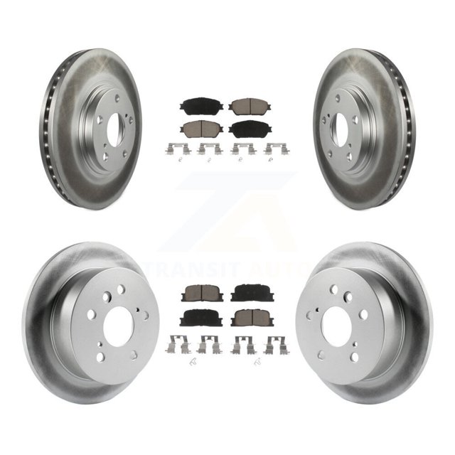 Transit Auto Front Rear Coated Disc Brake Rotors and Ceramic Pads Kit for Car 2004-2006 Lexus ES330 KGC-100685