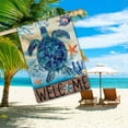 thumbnail image 3 of Turtle Welcome Summer Garden Flag Sea Beach Large Garden Flag 28 x 40 Inch Double Sided Rustic Seasonal Ocean Yard Flag Outdoor Decoration, 3 of 6