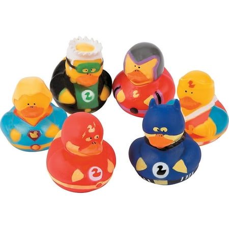 Hero Part - Superhero Rubber Ducks Lot of 12 Duckies Child Birthday Party Favors