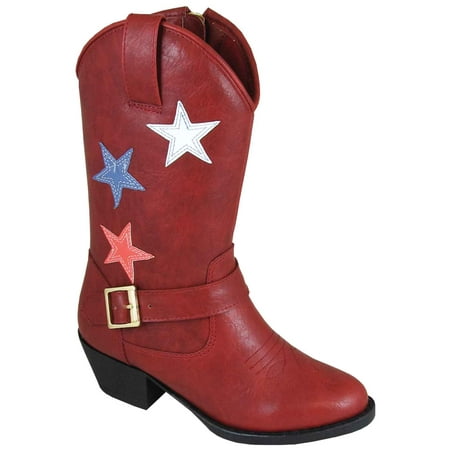Smoky Mountain Girl's Star Bright Red Cowboy Riding Boots
