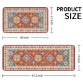thumbnail image 3 of Red Boho Kitchen Rugs and Mats Set of 2, 17"x47"+17"x30" Non-Slip Machine Washable Runner Rugs for Kitchen Floor, Soft Kitchen Mat Set for Home,Laundry Room,Floral Pattern, 3 of 7