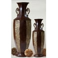 thumbnail image 2 of HOSLEY Decorative Embossed Metal Floor Vase, 26-Inch, for Artificial Flowers and Greenery, 2 of 12