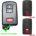 thumbnail image 2 of Rubber Smart 3buttons Key Fob Cover Remote Case Keyless Protector Jacket for 2016 2017 Toyota Tacoma Land Cruise Prius V RAV4 Black, 2 of 6