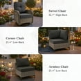 thumbnail image 6 of Ovios 8 Pieces Patio Furniture Outdoor Conversation Set Rattan Wicker Outside Sectional Sofa with Swivel Chairs & Solar Light Table, Black, 6 of 10