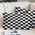 thumbnail image 2 of Simple Black White Checkered Pillow Covers Queen, Lattice Buffalo Plaid Soft Brushed Microfiber Breathable Throw Pillow Covers, Pillowcase with Zipper for Couch Sofa Bedroom Living Room 20"x30", 2 of 9