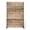 Wooden Stripes, variant on Metal Privacy Screen Outdoor 72" h x 47" w, Freestanding Decorative Privacy Screen for Patio Lawn Garden Balcony, Rust-Resistant Decorative Fence Panel, Wooden Color-Louvered
