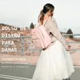 thumbnail image 3 of Mochila de Mujer Escolar de Moda Impermeable y Antirrobo Lab.G, Rosa, 3 of 5