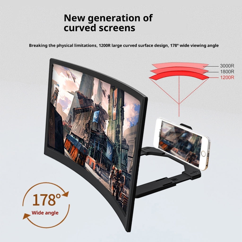 Clear Mobile Screen Magnifier Curved Anti Fatigue Visuals