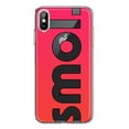 thumbnail image 1 of MUNDAZE Apple iPhone XS/X Shockproof Clear Hybrid Protective Phone Case Red Pink Clear Funny Text Quote Smol Cover, 1 of 5