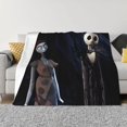 thumbnail image 1 of Goofa The Nightmare Before Christmas Pattern Fleece Throw Blanket for Couch, Soft Checkered Flannel Blanket for Sofa, Warm Cozy Decorative Blanket Fall Decor Gift-80"x60", 1 of 6