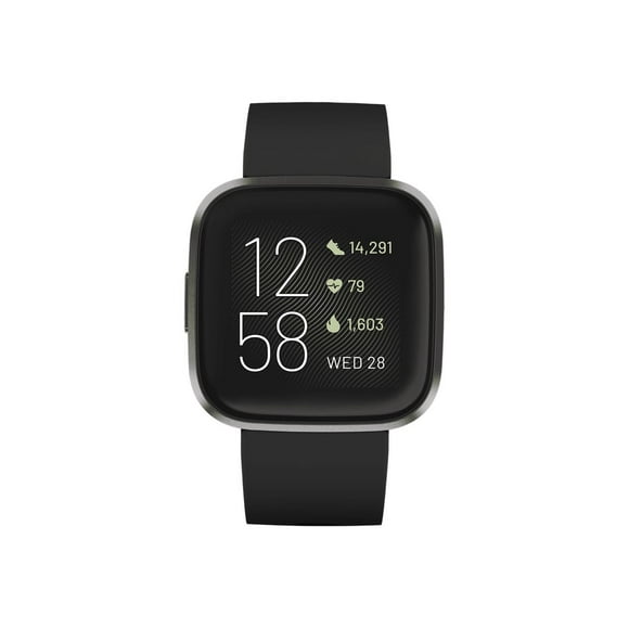Fitbit Versa 2 - Carbon - smart watch with band - silicone - black - Bluetooth - 1.41 oz