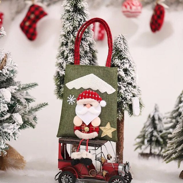 Bolsa de regalo de dulces de Navidad para niños, muñeco de nieve, alce, Papá Noel, decoración navideña, regalo de Feliz Año Nuevo, 2024