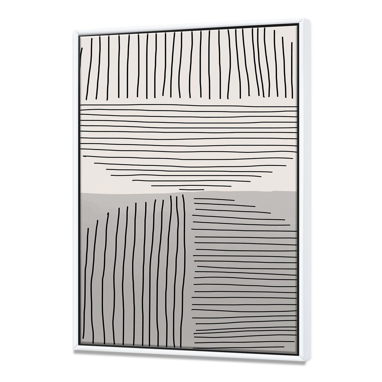 Designart Minimal Geometric Lines And Circle VI FLOAT FRAME WALL ART