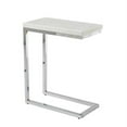 thumbnail image 1 of Steve Silver Table d'Appoint en Marbre Blanc et Chrome, 1 of 4