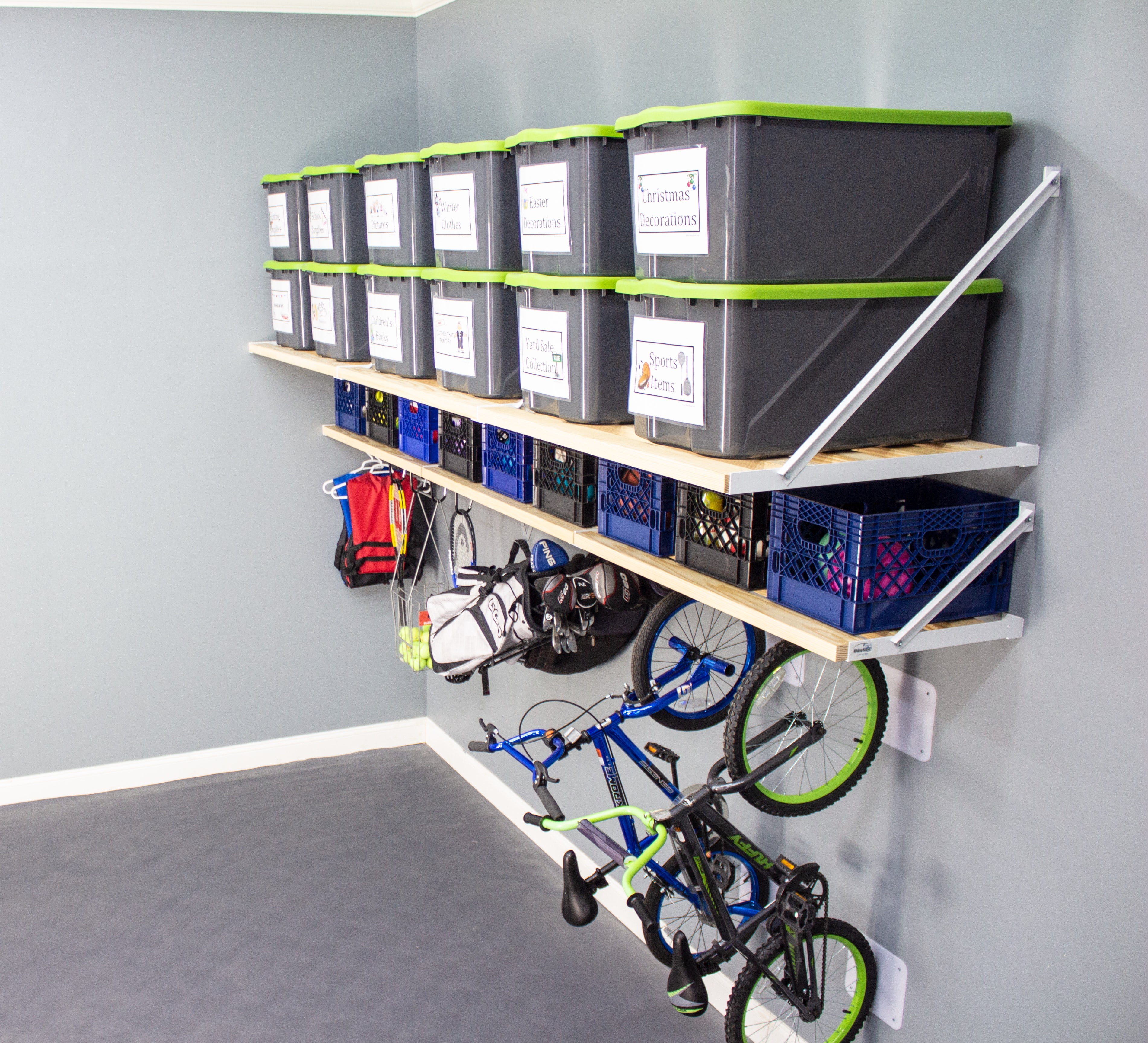 Combo Universal Garage Storage Kit, Wall Mounted Garage Storage Shelves