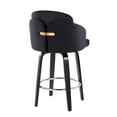 thumbnail image 4 of LumiSource Black Wood, Black Velvet, Chrome, Gold Metal Dahlia Counter Stool - Set of 2, 4 of 7