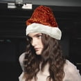 thumbnail image 1 of Glowing Santa Hat-Santa Hat-Adult Christmas Holiday Hat-Unisex Velvet Classic Santa Hat For Christmas New Year, 1 of 6