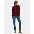 thumbnail image 2 of Time and Tru Women's Cozy Flannel Shacket, Sizes S-XXXL, 2 of 5