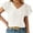 White, variant on Womens Office Shirts Dressy Casual Petal Short Sleeve V Neck Business Work Blouse Cute Ruched Summer Tops 2025