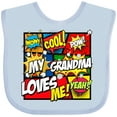 thumbnail image 3 of Inktastic My Grandma Loves Me Boys or Girls Baby Bib, 3 of 4