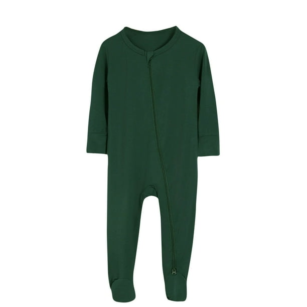 AherBiu Baby Onesie Unisex Long Sleeve Zip up Footed Newborn Bodysuit Loose Fitting Comfy Infant Clothes