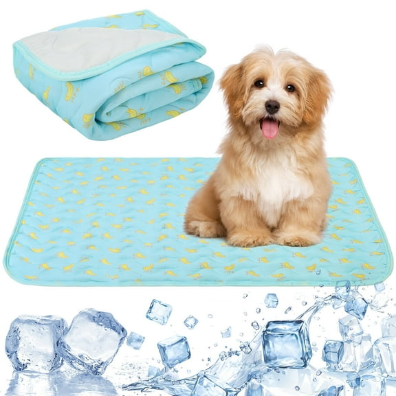 shuaien Cooling Mat for Dogs Large, 28'' x 22'' Washable Non-Toxic, Non-Slip&Foldable for Summer Pet Indoor Outdoor Bed