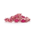thumbnail image 3 of Galaxy Gold 14k Solid Rose Gold Tennis Bracelet 7.35 ct Red Ruby - (6.5), 3 of 4